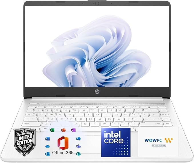 HP New Everyday Slim Laptop • Microsoft Office 365 | Intel Core | 11.5 HRs Battery | Copilot AI | 4GB RAM • 64GB SSD | Windows 11 no Mouse | Snow White by Unknown