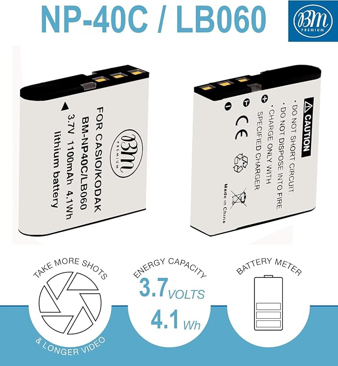 BM Premium 2 Pack of LB-060 Batteries and Battery Charger - Image 2