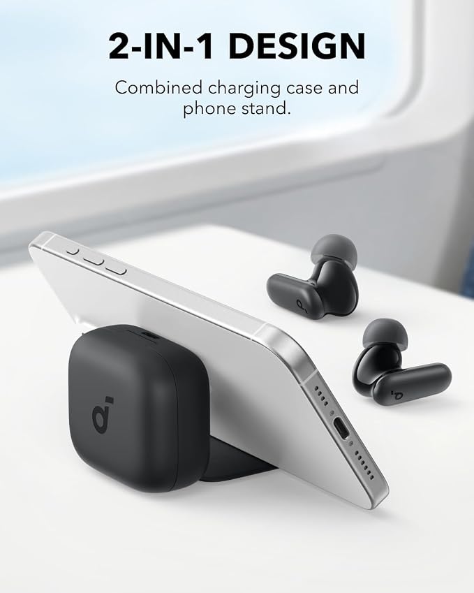 Soundcore P30i by Anker Noise Cancelling Earbuds, Hands-Free Viewing | Strong and Smart Noise Cancelling, Powerful Bass, 45H Playtime, 2-in-1 Case and Phone Stand, IP54, Bluetooth 5.4 - Image 2