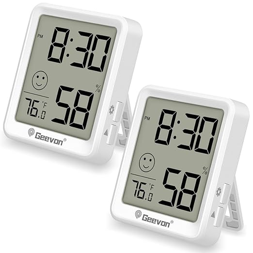 Geevon 2 Pack Mini Digital Hygrometer Gauge Indoor Thermometer by GEEVON