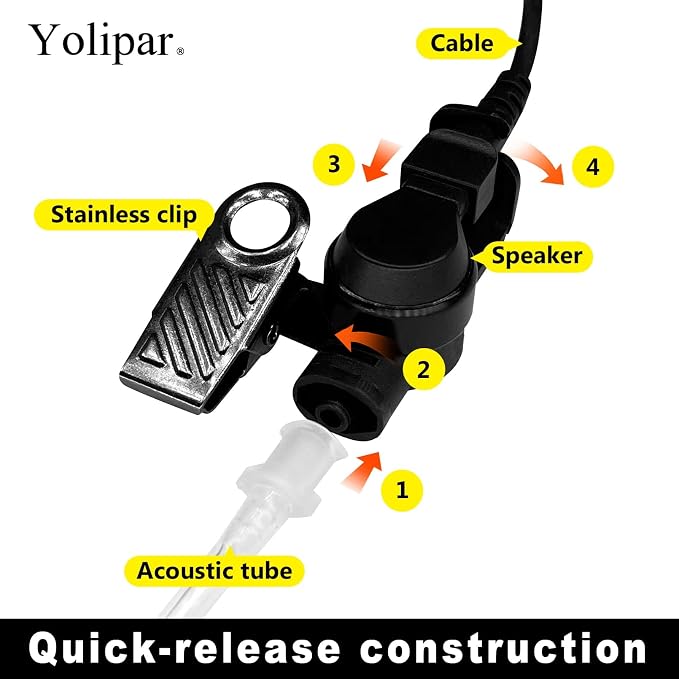 RDM2070D 2-Pin 2-Wire Motorola Walkie Talkies Earpiece Surveillance Kit - Image 5
