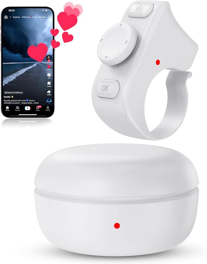 TikTok Scrolling Ring Remote Control, Camera Shutter Remote, Wireless Bluetooth by duskeep
