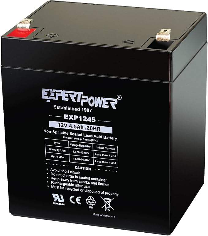 ExpertPower EXP1245-12V 4.5Ah Rechargeable SLA Battery by ExpertPower