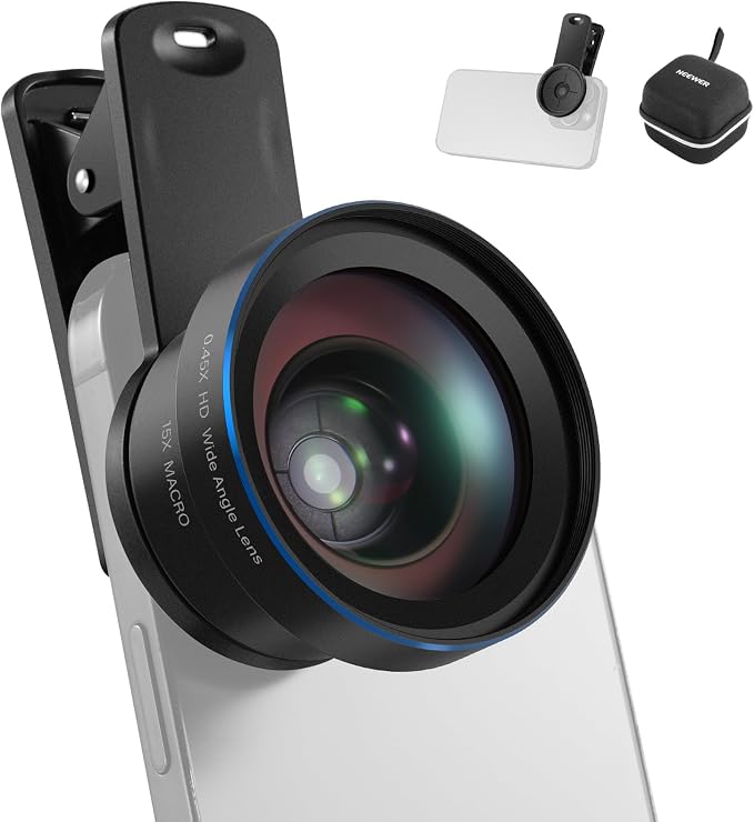NEEWER Basics 2 in 1 Phone Camera Lens Accessories Kit, HD 0.45x Wide Angle + by Neewer
