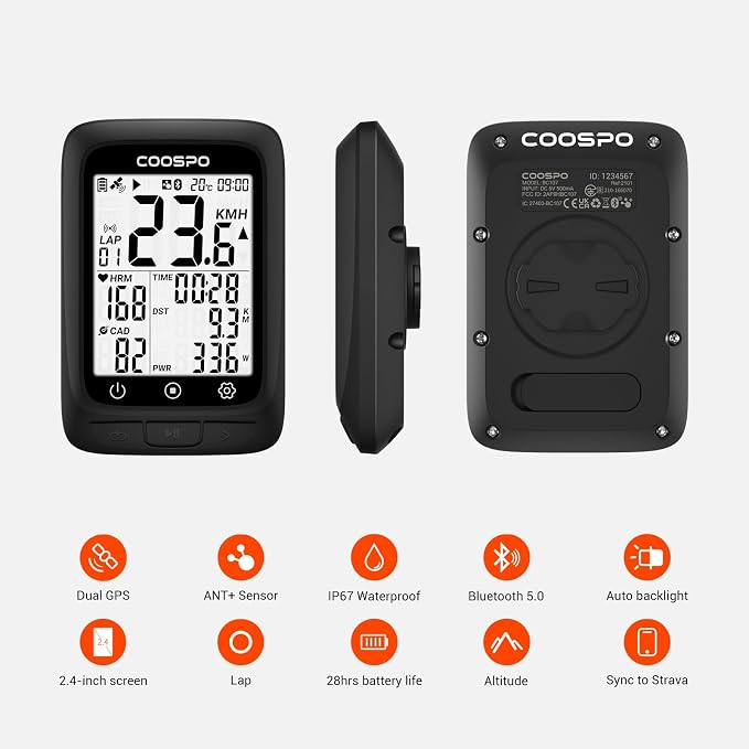 COOSPO Bike Computer GPS Wireless, ANT+ Cycling Computer GPS - Image 2