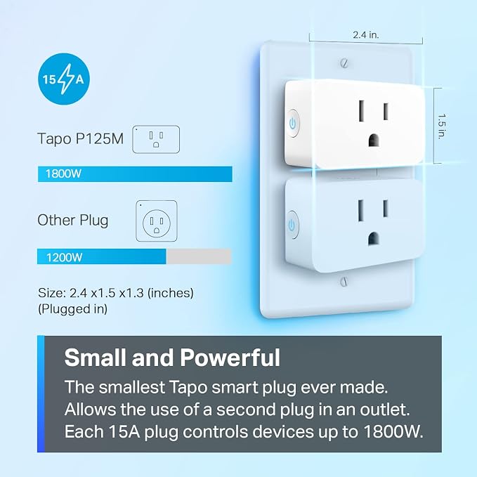 TP-Link Tapo Matter Supported Smart Plug Mini, Compact Design, 15A/1800W Max - Image 8