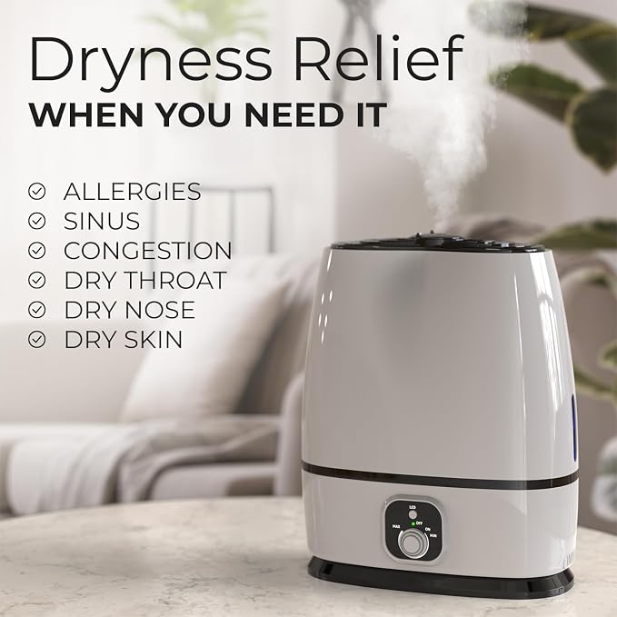 Everlasting Comfort 6L Humidifiers for Bedroom, Quiet 50HR Runtime No-Filter Supersized Cool Mist Humidifier Large Room for Whole House, Plants, Baby Nursery, Allergies, Dry Skin, Congestion, Indoor - Image 7