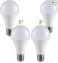 4 Pack Motion Sensor Light Bulbs, Motion Activated Dusk to Dawn A19 E26 LED Bulb by GEPLAD