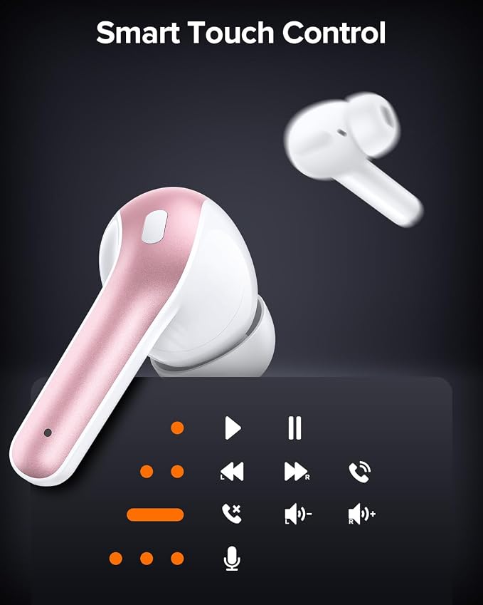TAGRY Bluetooth Headphones True Wireless Earbuds 60H Playback LED Power Display Earphones with Wireless Charging Case IPX5 Waterproof in-Ear Ear buds with Mic for TV Smart Phone Laptop Computer Sports - Image 7