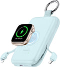RORRY Portable Charger, 10000mAh PD 20W Fast Charging Portable Charger Power Bank with Built in Cables, Travel Battery Pack for iPhone and Apple Watch Ultra/11/10/9/8/7/6/5, Blue by RORRY
