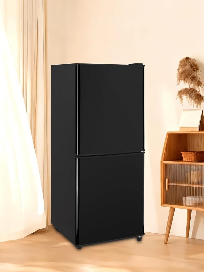 F.W.WOOLWORTHS 4.0 Cu.Ft Refrigerator with Freezer | Compact Fridge with 2 Doors for Office, Kitchen, Dorm and Bedroom, 7 Level Temp Adjustable Thermostat, Black - Image 8