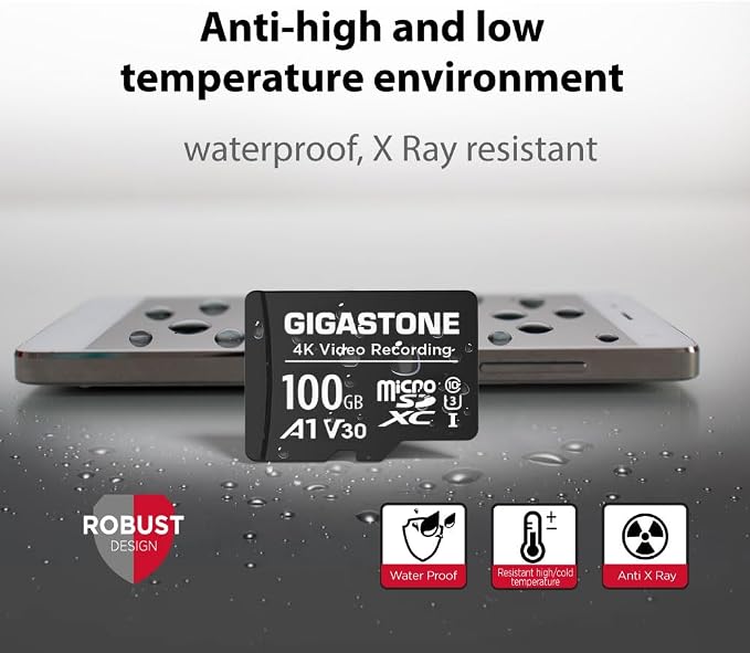 GIGASTONE 100GB Micro SD Card, A1 V30 4K Video Recording, Compatible - Image 5