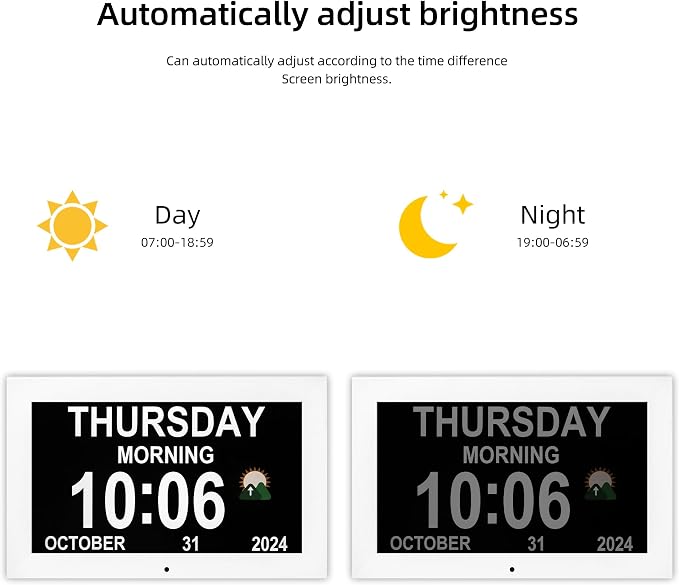 Dementia Clock with 12 sets of alarms paired with 20 usage scenarios, Large - Image 2