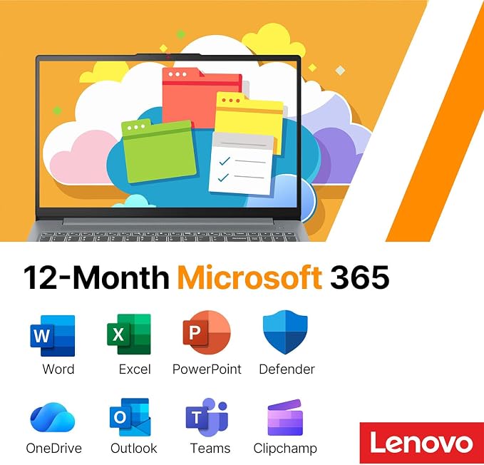 Lenovo IdeaPad Slim 3i • 15.6" FHD Laptop with Microsoft Office 365 • Intel 4 Cores • 128GB SSD • DDR5 • Quick Setup, Lightweight • Win 11 - Image 3
