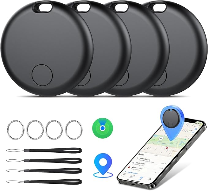 Air Tracker Tags-4 Pack: Smart Bluetooth Tracker, Item Finder Works by aowoka