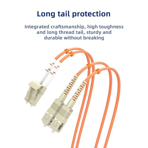 Multimode Duplex OM1 Fiber Patch Cable LC/UPC to SC/UPC 2M/6.5FT Fiber Optic - Image 5