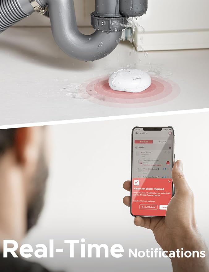 X-Sense Smart Water Leak Detector, Wi-Fi Water Sensor, an Accessory - Image 5