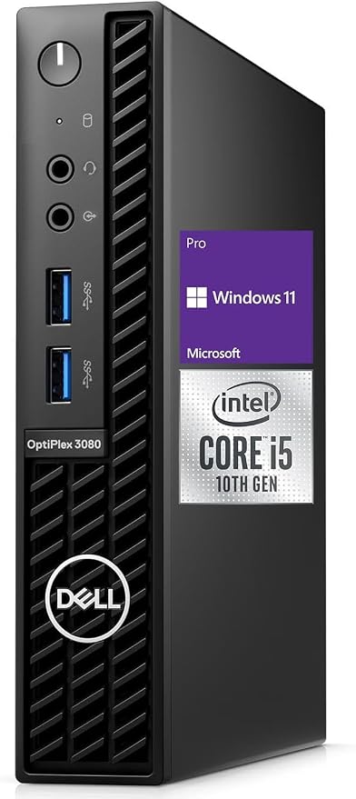 Dell OptiPlex 3080 Micro PC | Intel Core i5-10500T | 8GB RAM | 256GB SSD | Windows 11 Pro | Wi-Fi+ BT | Mini Desktop Computer (Renewed) (8GB RAM + 256GB SSD) - Image 2