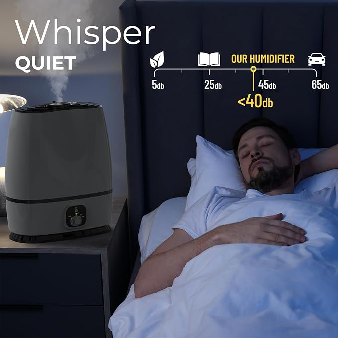 Everlasting Comfort 6L Humidifiers for Bedroom, Quiet 50HR Runtime No-Filter Supersized Cool Mist Humidifier Large Room for Whole House, Plants, Baby Nursery, Allergies, Dry Skin, Congestion, Indoor - Image 3