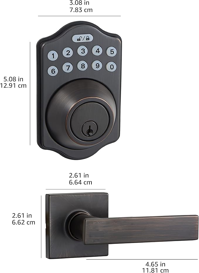 Amazon Basics Traditional Electronic Keypad, Keyless Entry Door Lock Deadbolt - Image 5