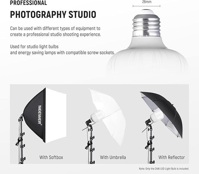 NEEWER E26 35W LED Light Bulbs, 2 Packs, 3150 Lumens/5700K/CRI 93+/15000h - Image 6