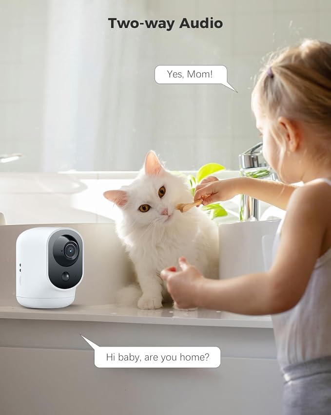 COCOCAM 2PCS Battery WiFi Indoor Security Camera Wireless, 5200mAh Battery - Image 5