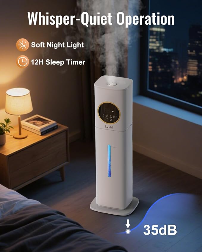 Humidifiers for Bedroom, 2.1Gal/8L Humidifier large room with Essential Oil Diffuser, Night Light, Top Fill Whole House Cool Mist Humidifiers for Plants Baby Kids Adults Greenhouse(White) - Image 5