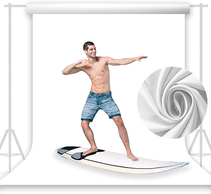 10x8FT White Backdrop for Photography, High Density Polyester Fabric Background - Image 4