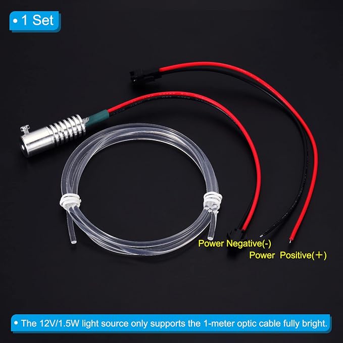 PATIKIL 3mm 1m PMMA Side Glow Fiber Optic Cable Kit, - Image 4