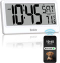 Baldr Digital Clock with Bluetooth Auto Time Sync, No App Required, Large by BaldrInc