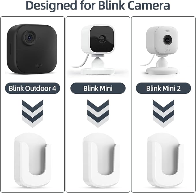 3 Pack Blink Camera No Drilling No Screws Wall Mount Bracket, Adhesive Blink - Image 2