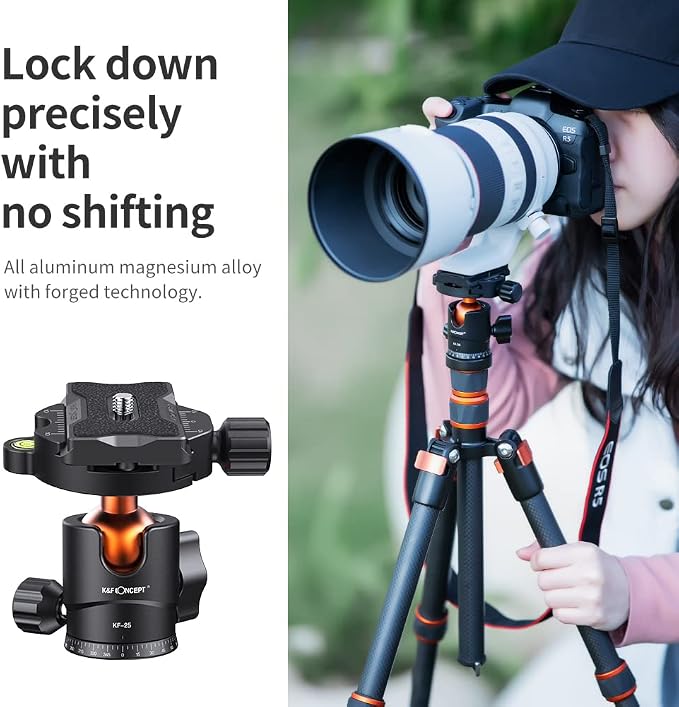 K&F Concept 25mm Metal Tripod Ball Head 360 Degree Rotating Panoramic - Image 8