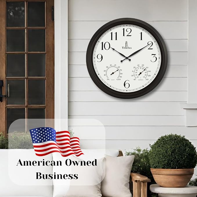 24 inch Outdoor Clocks for Patio Large Waterproof - Image 4