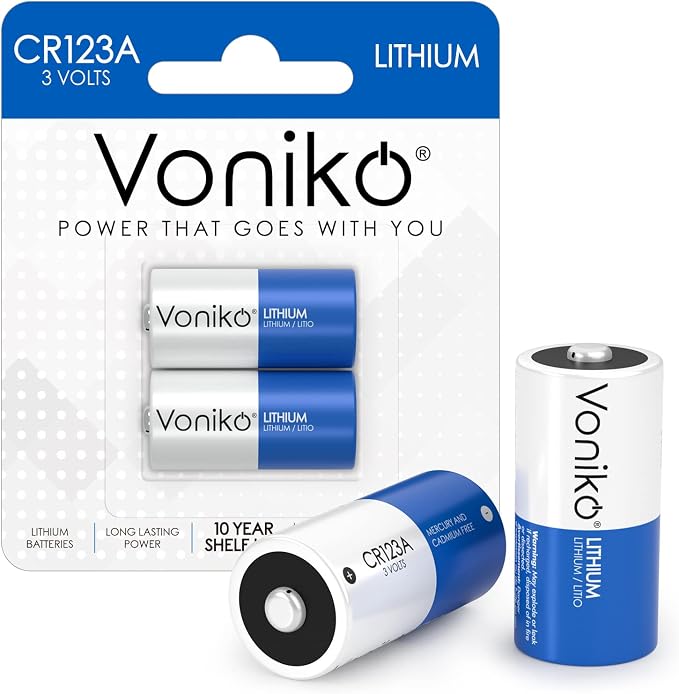 Voniko CR123A Lithium Batteries – Photo Non-Rechargeable Lithium Battery –3 by Voniko