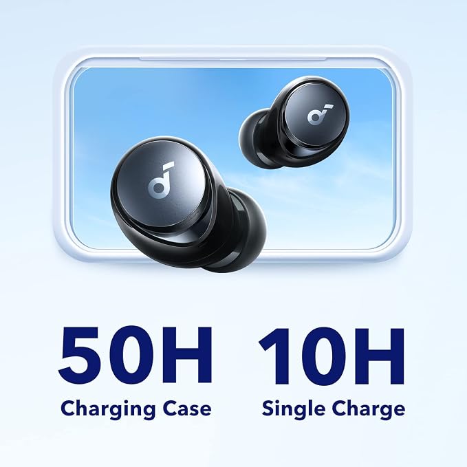 Soundcore by Anker Space A40 Adaptive Active Noise Cancelling Earbuds | Reduce Noise by Up to 98%, Ultra Long 50H Playtime, 10H Single Playtime, Hi-Res Sound, Comfortable Fit, Wireless Charge - Image 4