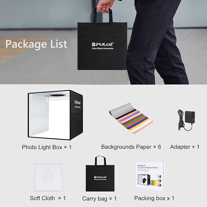 16"×16" Professional Photo Studio Light Box, PULUZ Portable Foldable Light Box - Image 8