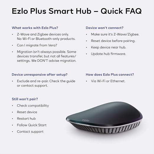 EzloPlus Smart Home Hub with Zigbee & Z-Wave. Works with Wi-Fi Devices - Image 2