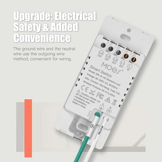 MOES 2nd Generation Wi-Fi Smart Light Switches, Neutral Wire Required, - Image 2