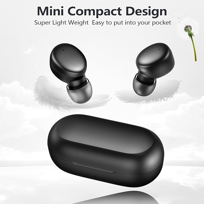 MOZOTER Mini Wireless Earbuds Bluetooth 5.3 in Ear Headphones Headsets | Light Weight,60Hrs Playtime Ear Buds with Charging Case,Smart Touch Control,Premium Sound with Deep Bass for Sport-Black - Image 6