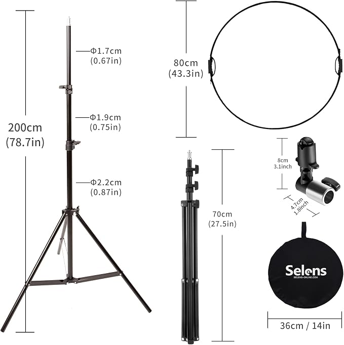Selens Handle Round Reflector Stand Kit - Image 5