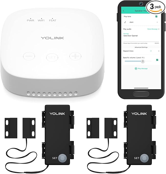 YoLink LoRa Smart Outdoor Contact Sensor & SpeakerHub Starter Kit: SpeakerHub by YoLink