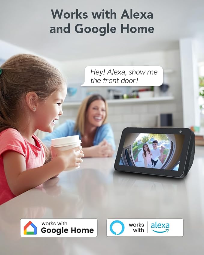 XTU Battery Doorbell, 180° Head-to-Toe Video, Live View - Image 7