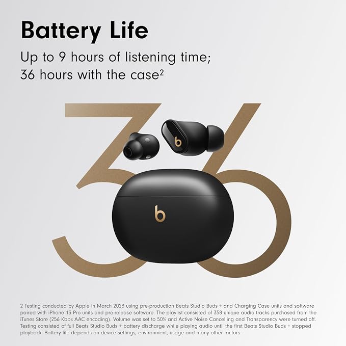 Beats Studio Buds + with Apple 20W USB-C Power Adapter - Black/Gold - Image 4