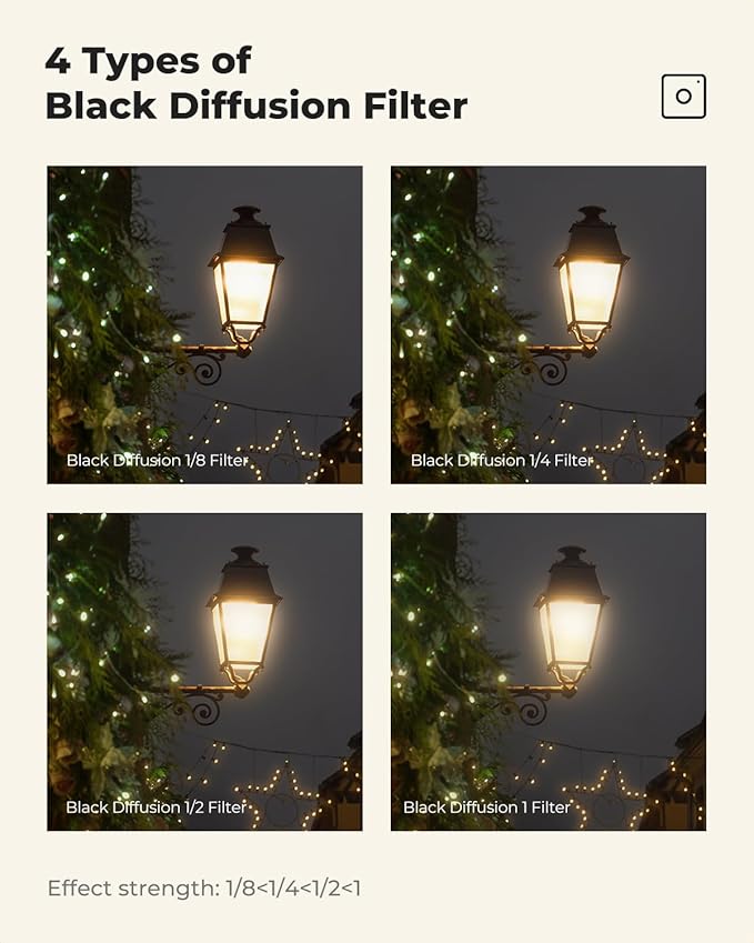 K&F CONCEPT 67mm Black Diffusion 1/8 Filter, Mist Dreamy Cinematic Effect Filter - Image 6
