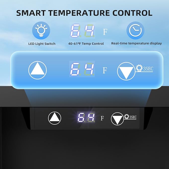 Antarctic Star 18L Beverage Refrigerator Cooler 24Can, Mini Fridge with Quiet Compressor, LED Light,Freestanding Small Fridge with Electronic Temperature Control for Home and Bar(40-61 ℉) - Image 3