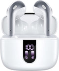 TAGRY Bluetooth Headphones True Wireless Earbuds 60H Playback LED Power Display Earphones with Wireless Charging Case IPX5 Waterproof in-Ear Ear buds with Mic for TV Smart Phone Laptop Computer Sports by TAGRY