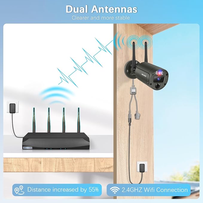 【2-Way Audio & 90 Days Storage】 Wireless Security Camera System, Wireless - Image 6
