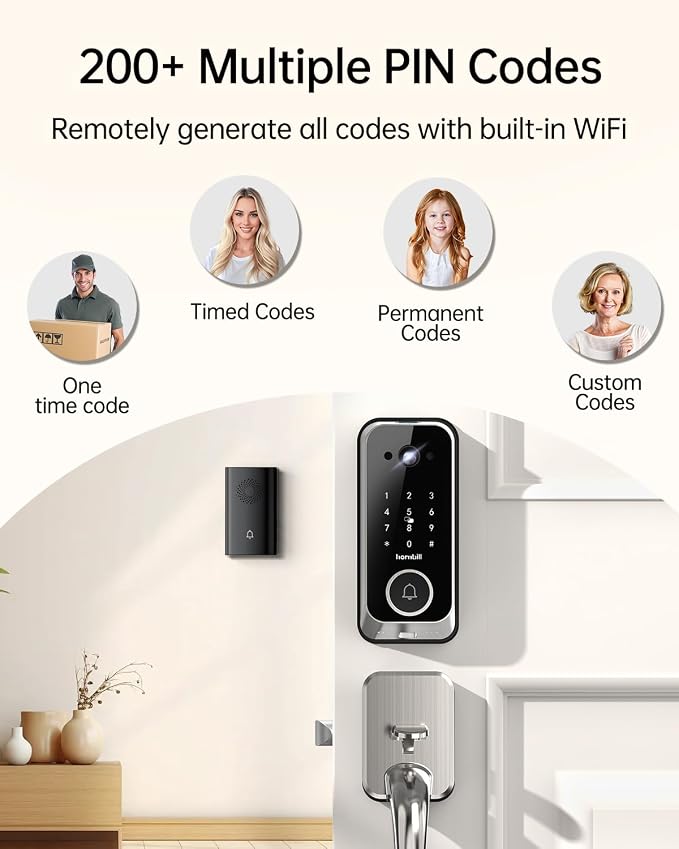 Hornbill Video Smart Lock with Camera: 10-in-1 Ring+2K - Image 7