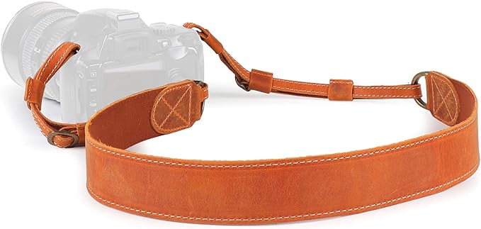 MegaGear SLR, DSLR Sierra Series Genuine Leather Camera Shoulder or Neck Strap by MegaGear