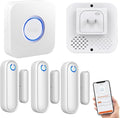 Door Chime with Phone App, WiFi Door Open Contact Sensor Alarm Chime with 600 by Smartconvenientandsafe